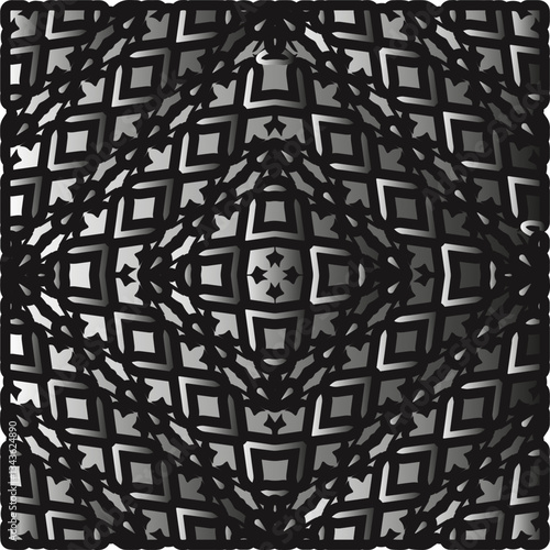 Silver metallic gradient with repeat Pattern . Abstract metallic background.