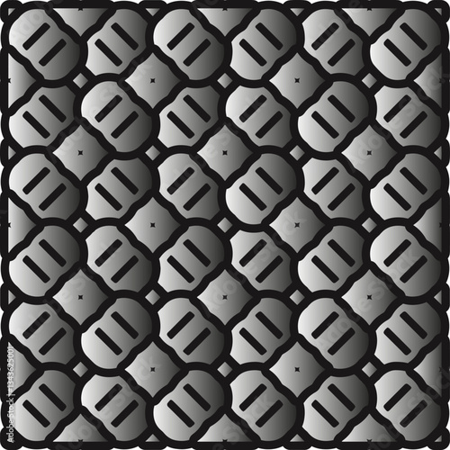 Silver metallic gradient with repeat Pattern . Abstract metallic background.