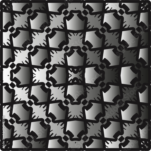 Silver metallic gradient with repeat Pattern . Abstract metallic background.