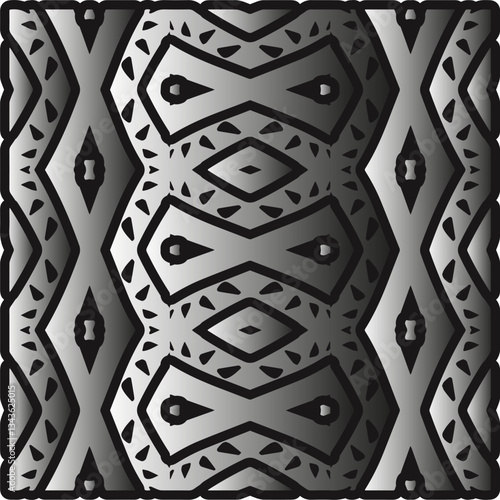 Silver metallic gradient with repeat Pattern . Abstract metallic background.