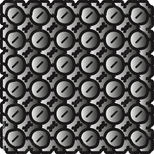 Silver metallic gradient with repeat Pattern . Abstract metallic background.