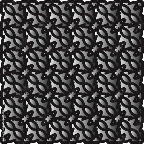 Silver metallic gradient with repeat Pattern . Abstract metallic background.