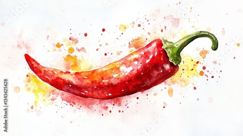 Watercolor Chili Pepper Painting
