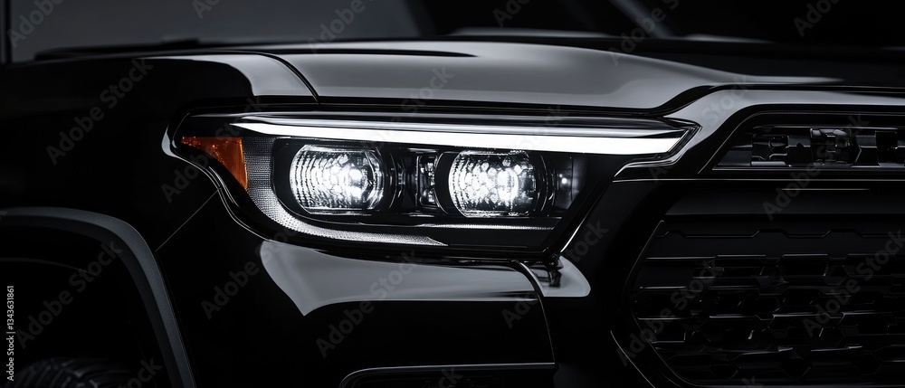 Fototapeta premium Closeup of Modern Car Headlights