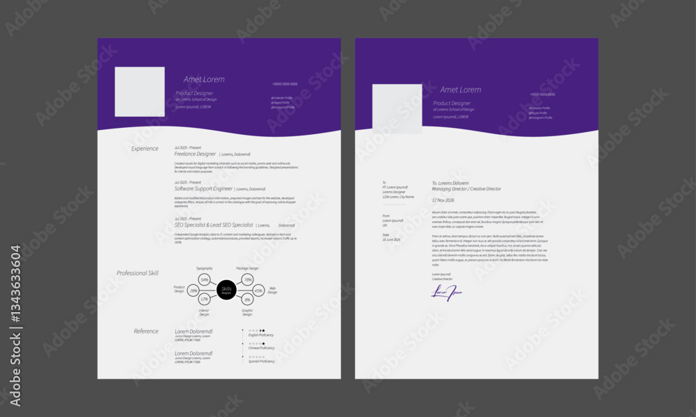 Obraz premium Modern Business Resume CV Template