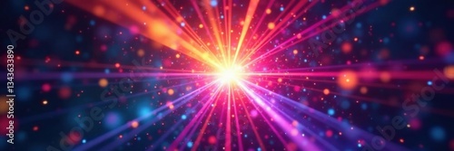 Geometric burst of multicolored light radiating from a central point, pyrotechnic, geometric, explosive