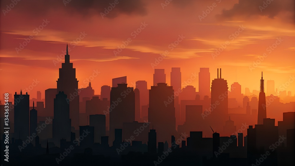 Fototapeta premium new york skyline at sunset