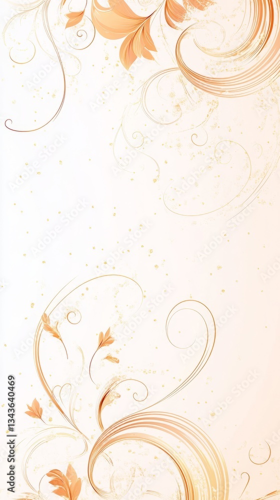 Elegant calligraphy swirls and minimalistic s on peach background Elegant calligraphy swirls and minimalistic s on peach background