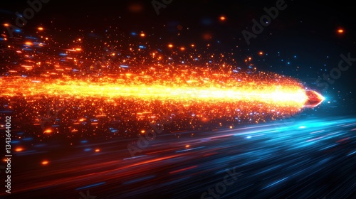 Blazing Comet: A fiery trail across the cosmos