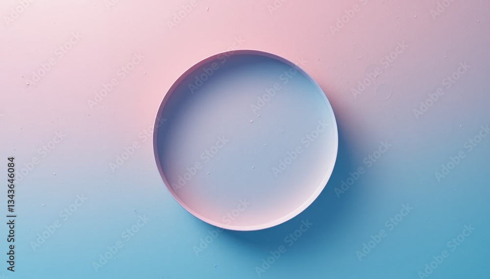 Fototapeta premium Creating a minimalist aesthetic with a circular plate studio setting photography calm environment direct view contemporary design concepts