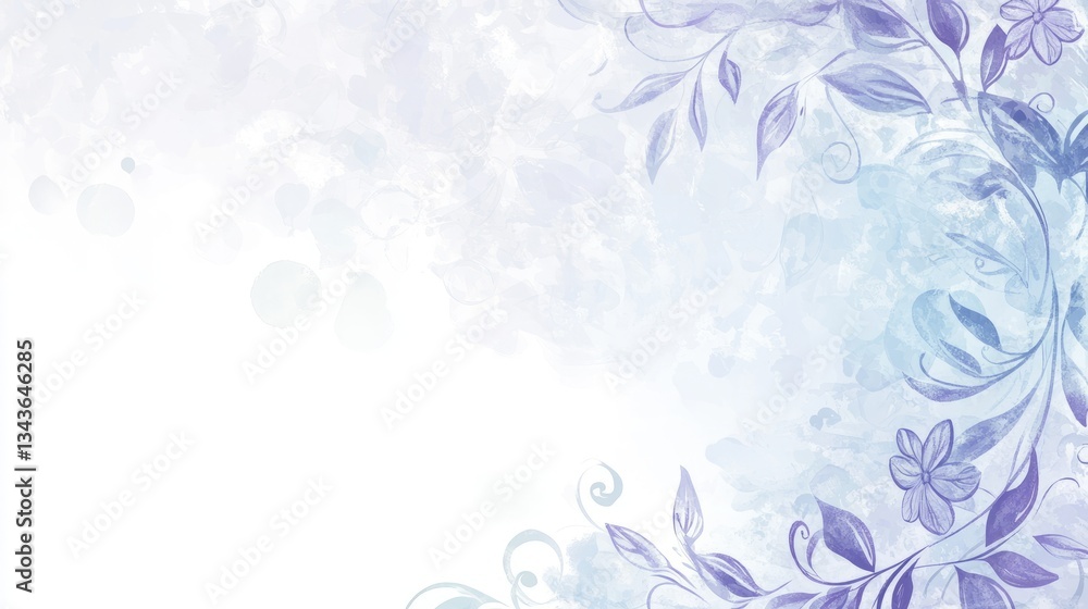 Soft floral swirl border on light blue background flat s Soft floral swirl border on light blue background flat s