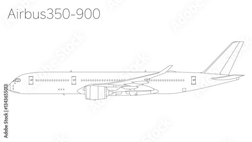 Airbus A350-900 航空機イラスト