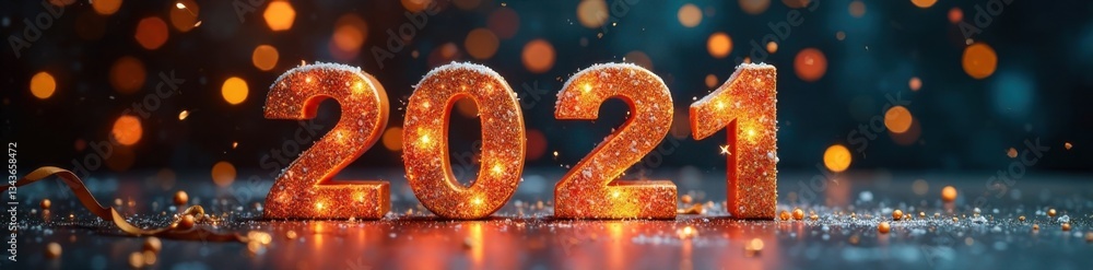 New Year Countdown with Christmas icons and confetti, celebration scene, Christmas icons, confetti New Year Countdown with Christmas icons and confetti, celebration scene, Christmas icons, confetti