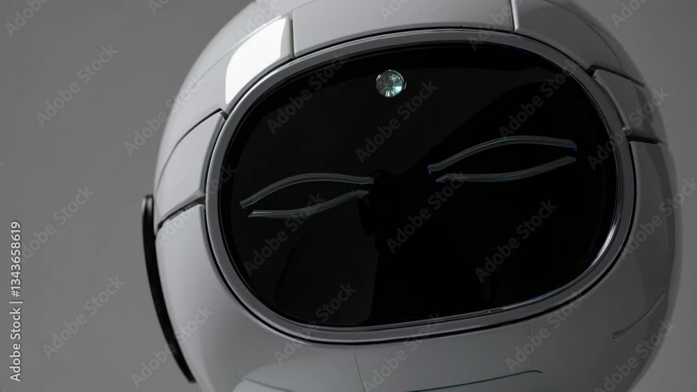 A sleek white humanoid robot assistant with glowing blue eyes. Minimalist design, futuristic technology. AI character A sleek white humanoid robot assistant with glowing blue eyes. Minimalist design, futuristic technology. AI character