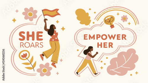 flat stickers collection for international women