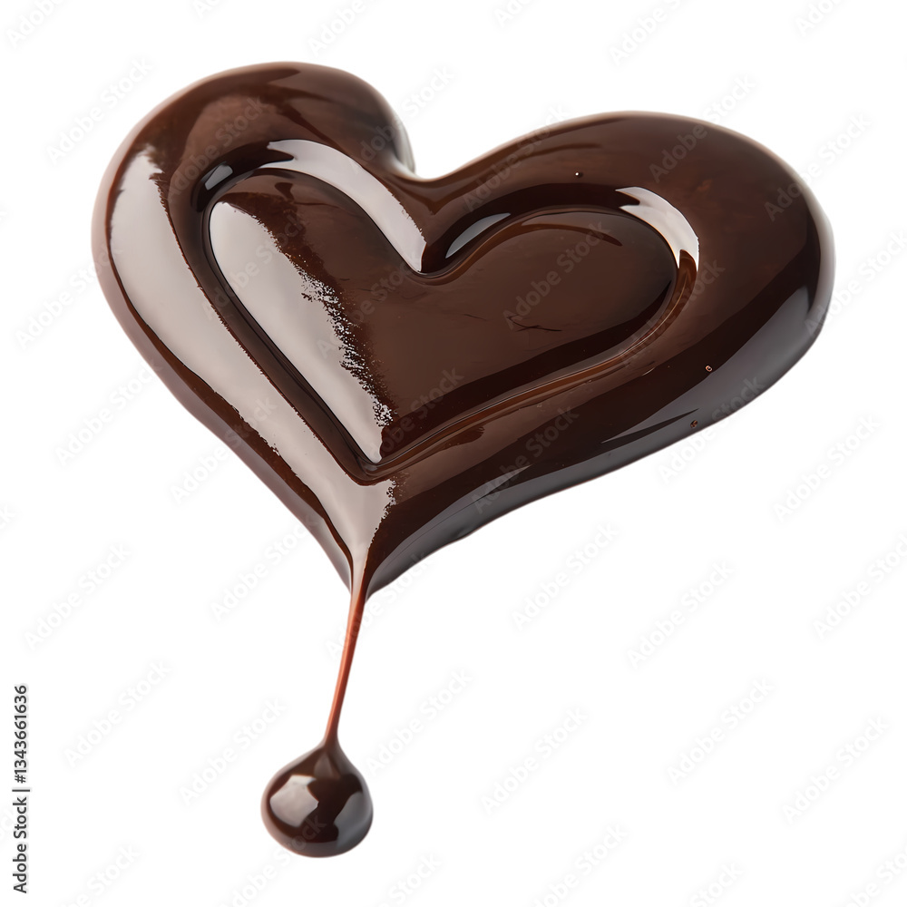 Heart-Shaped Chocolate Drizzle Stock Photo Heart-Shaped Chocolate Drizzle Stock Photo