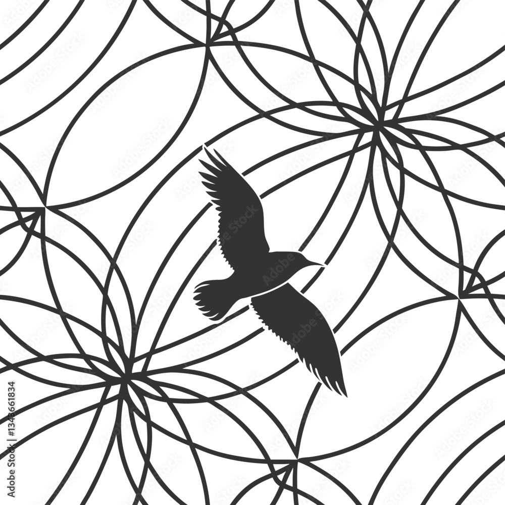 Fototapeta premium Seamless Geometric and Optical Illusion Patterns in Black and White