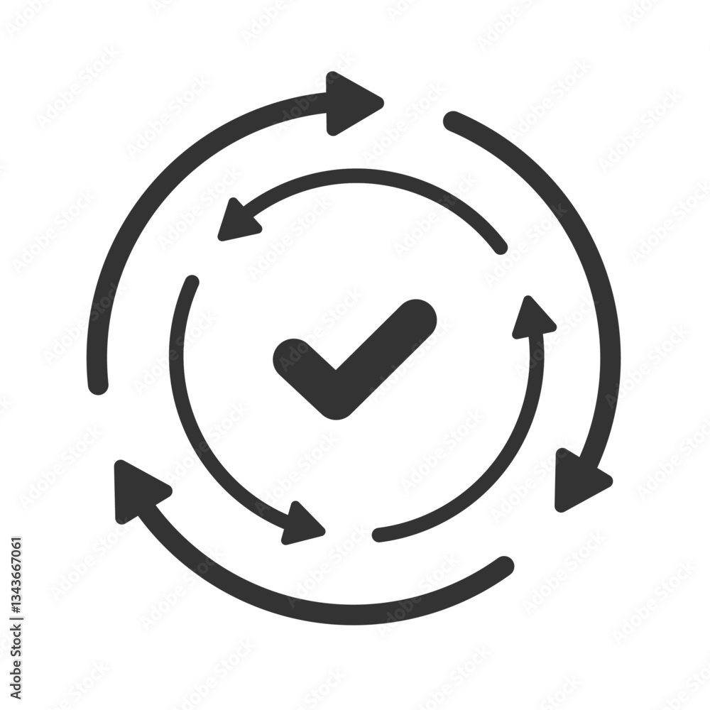 Update or easy pay icon with round convenient design