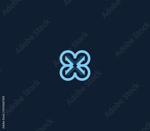 Letter GGGG or EEEE arrow monogram. 