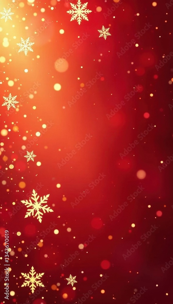 Intricate snowflakes scatter on a red-to-gold gradient , abstract background, texture, celebration Intricate snowflakes scatter on a red-to-gold gradient , abstract background, texture, celebration