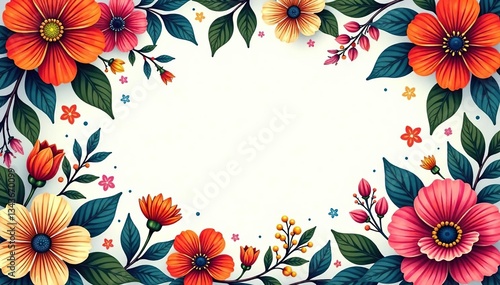 Intricate line art floral pattern, stylish flyer design , flyer, vintage