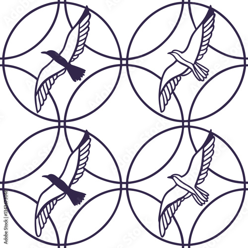 Seamless Geometric and Optical Illusion Patterns in Black and White