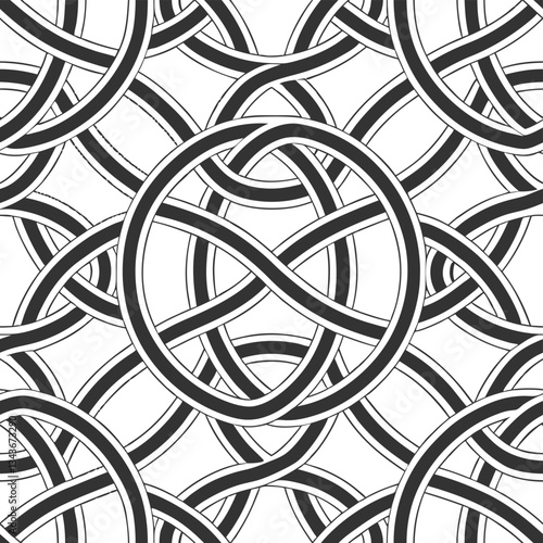 Seamless Geometric and Optical Illusion Patterns in Black and White