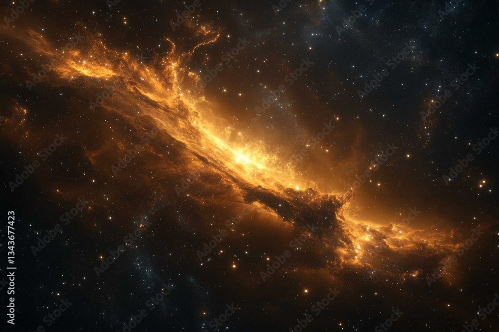 Fototapeta premium Celestial view of vibrant cosmic dust and glowing stars captured in deep space