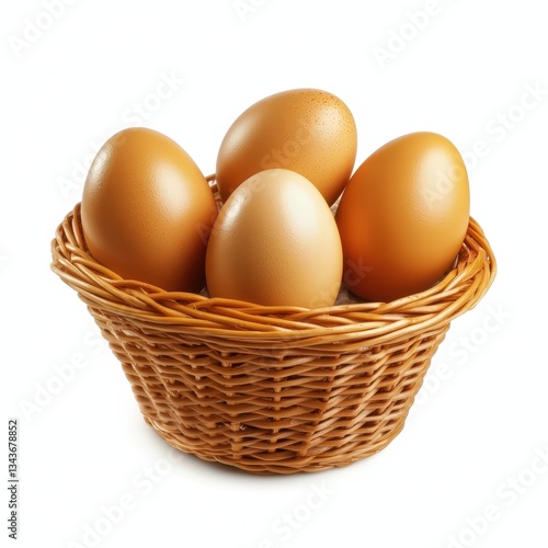Wallpaper Mural Organic Brown Eggs in Wicker Basket: Fresh Protein-Rich Ingredients for Healthy Farm-to-Table Meals Torontodigital.ca