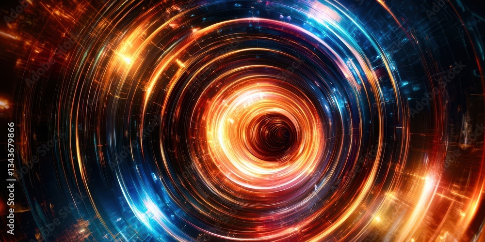 Obraz premium A colorful, swirling vortex of light and color