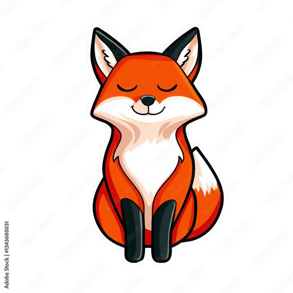 Obraz premium A cheerful fox illustration, showcasing its vibrant colors and playful demeanor.