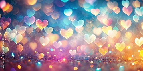 AI Generated Heart bokeh background, abstract love concept, digital art