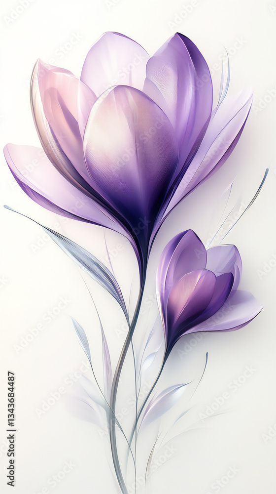 Fototapeta premium a crocus isolated on a white background, a high-resolution photograph,