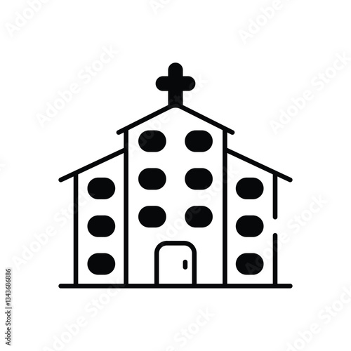 Church vector icon stock illustration