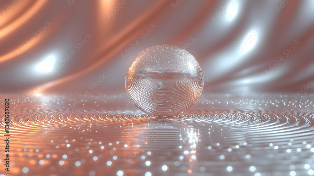 Fototapeta premium Elegant glass sphere on a surface