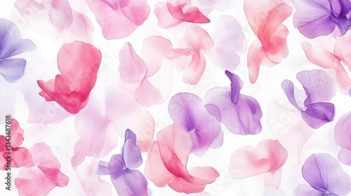 Wallpaper Mural Floral Dream: A Delicate Dance of Pink and Purple Petals Torontodigital.ca