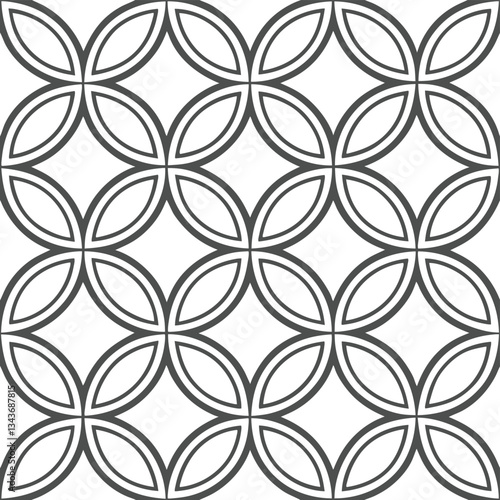 Seamless Geometric and Optical Illusion Patterns in Black and White