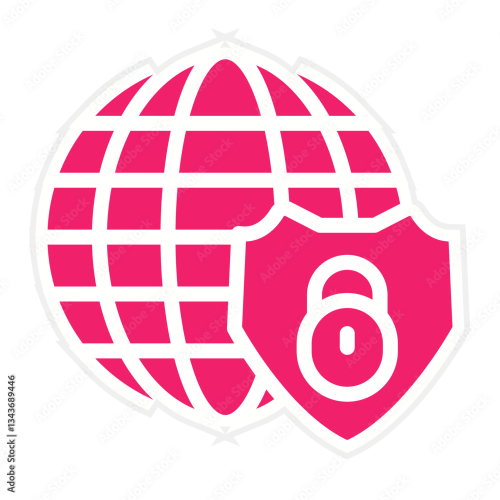 Vector Design Global Security Icon Style Vector Design Global Security Icon Style