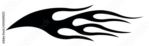 Abstract tribal fire flame tattoo stencil, racing car vinyl sticker and airbrush stencil vector art eps 10 file.