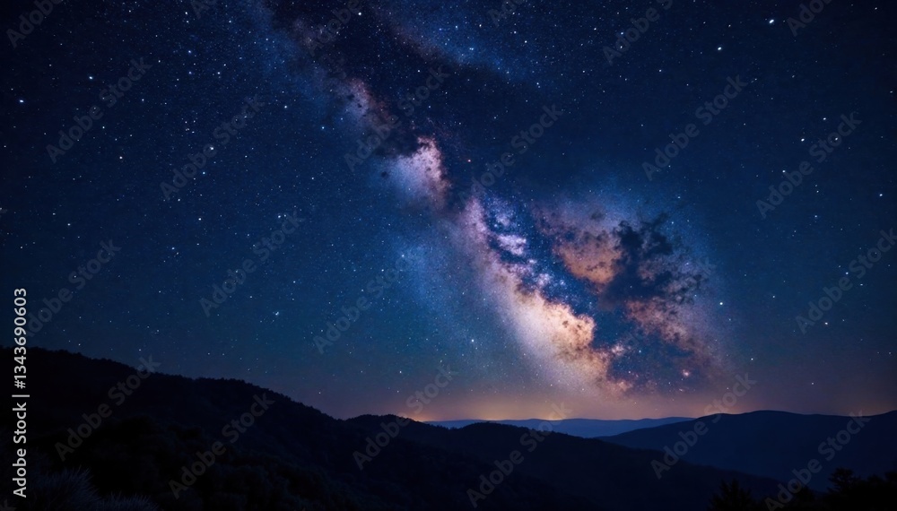 Fototapeta premium Sparkling stars against a dark canvas of the vast open sky , darkness, night sky