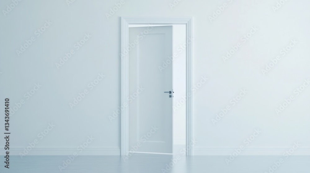 Fototapeta premium Open Door in a White Room
