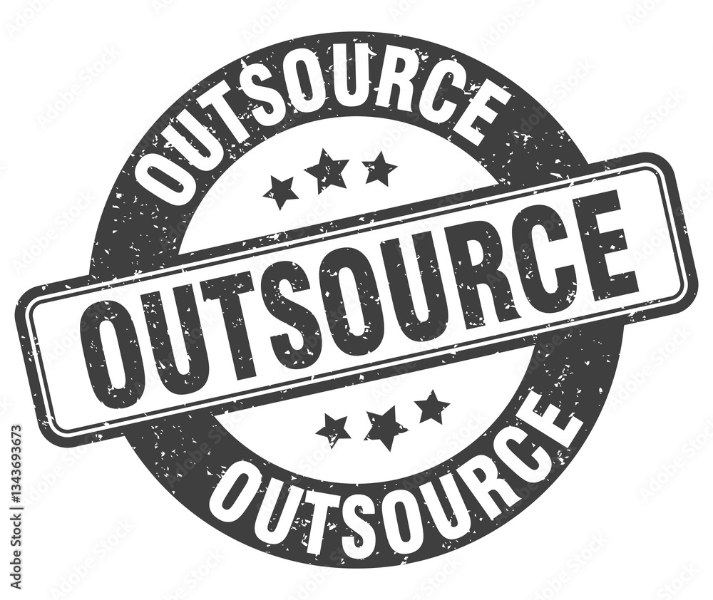 Obraz premium outsource stamp. outsource label. round grunge sign