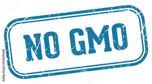 no gmo stamp. no gmo rectangular stamp on white background