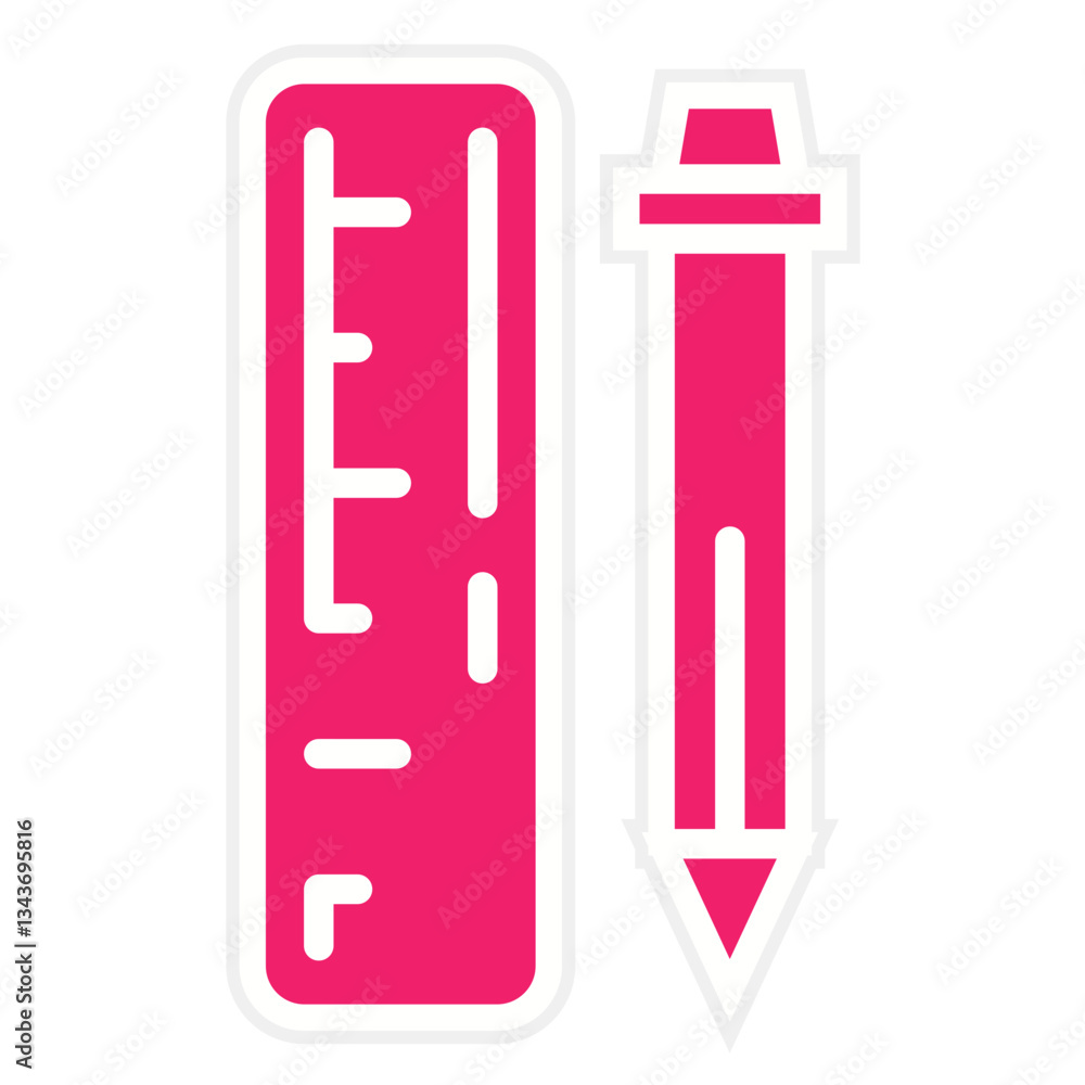 Pencil and Ruler Vector Design Icon Style Pencil and Ruler Vector Design Icon Style