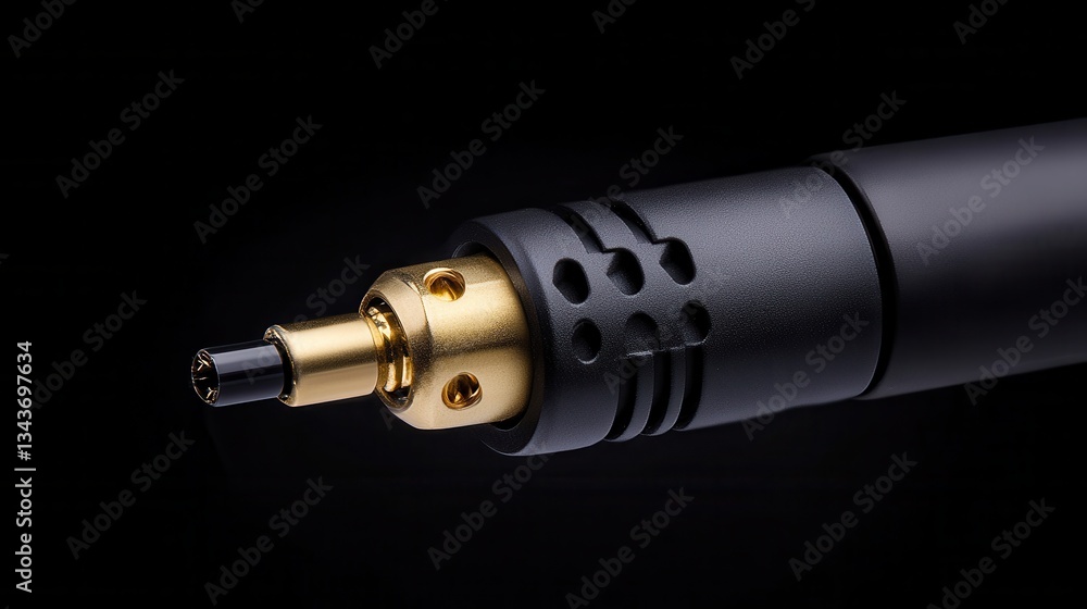 Precision Tool with Golden Tip and Textured Black Grip