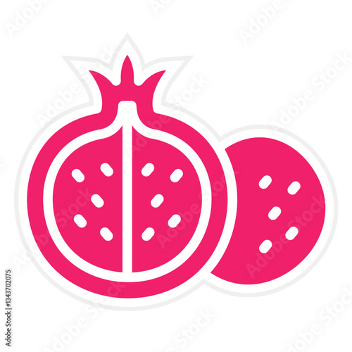 Pomegranate Vector Design Icon Style
