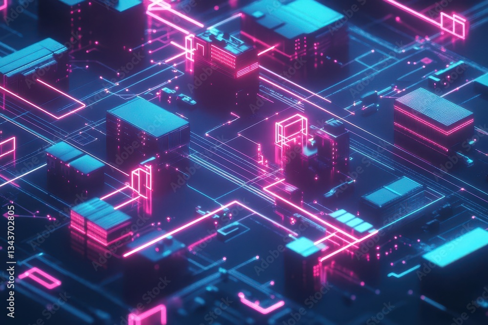 Vibrant Blue and Pink Abstract Background Featuring Numerous Glowing Cubes Creating a Dynamic and Energetic Visual Experience for Creative Projects Vibrant Blue and Pink Abstract Background Featuring Numerous Glowing Cubes Creating a Dynamic and Energetic Visual Experience for Creative Projects