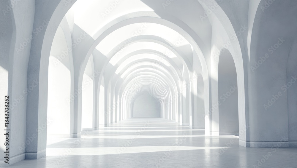 Obraz premium White Architectural Corridor: A Study in Light and Space