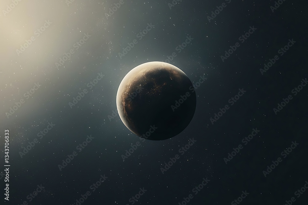 Obraz premium Alien Planet Sunrise for Space Exploration.