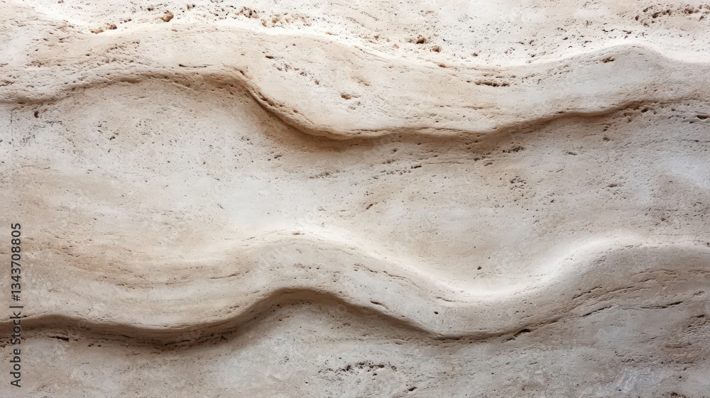 Obraz premium Beige Textured Wall with Undulating Wave Pattern
